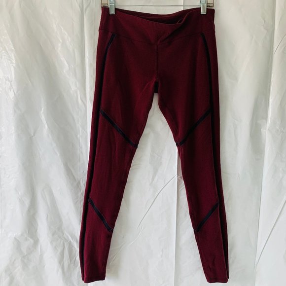 ALO Yoga Pants - Alo Yoga High Waist Burgundy Black Stripe Legging